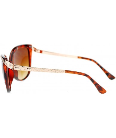 Cat Eye Womens Retile Texture Arm Oversize Cat Eye Sunglasses - Tortoise - CK11ZKXLH3X $19.13