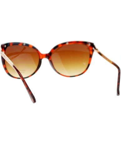 Cat Eye Womens Retile Texture Arm Oversize Cat Eye Sunglasses - Tortoise - CK11ZKXLH3X $19.13