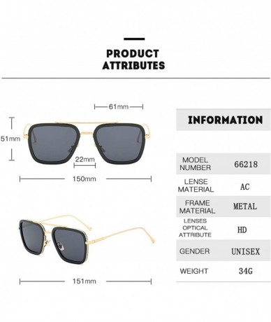 Square Luxury Fashion Flight Style Man Sunglasses Men Square Sun Glasses Oculos Retro Male 3 - C5 - CC197Y7G30M $53.44