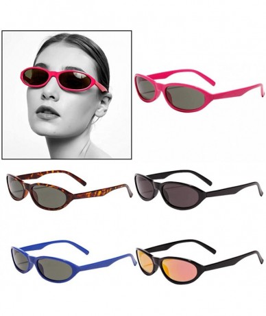 Cat Eye 5Pcs Small Cat Eye Sunglasses Goth Reflective Sun Glasses Retro Shades - C5190E6R5KW $34.21