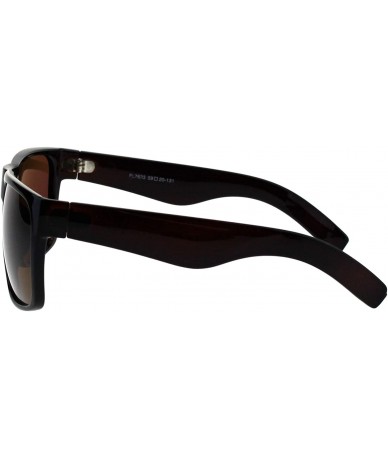 Rectangular Mens Polarized Lens Sunglasses Classic Fashion Rectangular Frame - Brown (Brown) - C618KZMD2KN $22.44