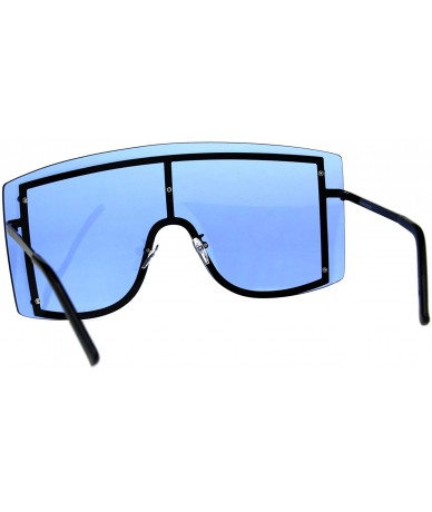 Shield Extra Oversized Shield Robotic Futuristic Pop Color Sunglasses - Black Blue - C718CMNXRA0 $25.97