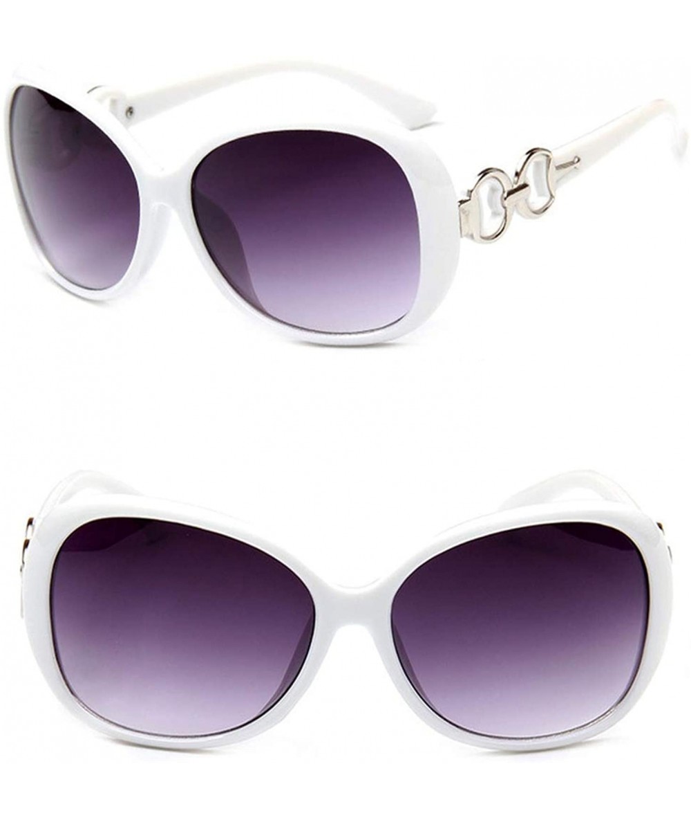 Sport 2019 Oversized Gradient Ladies Sunglasses Women Brand Designer Classic Sun Glasses Vintage - White - CF18W78TZHZ $17.93