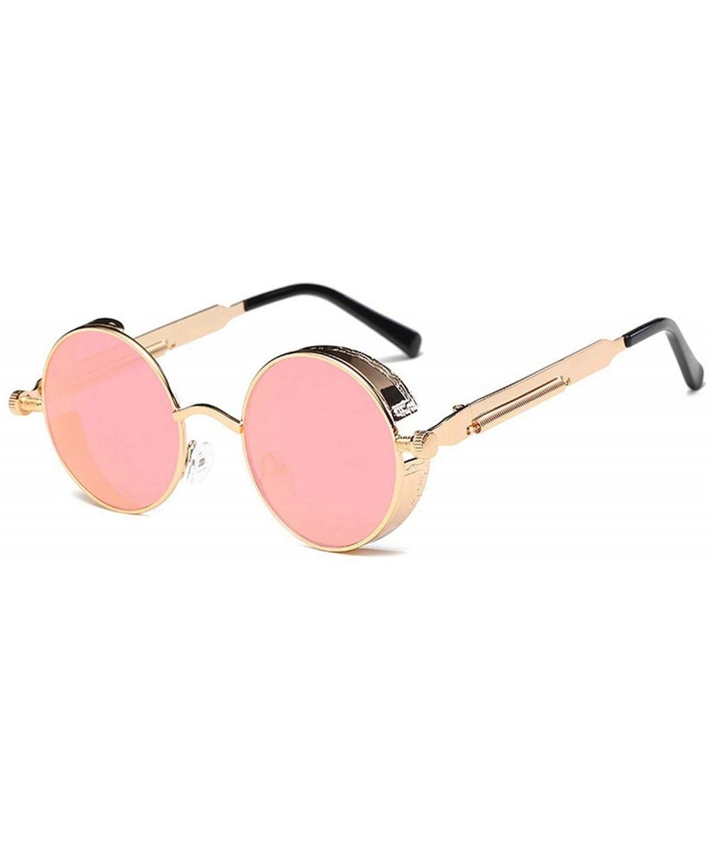 Oval Metal Round Steampunk Sunglasses Men Women Fashion Glasses Er Retro Frame Vintage UV400 - 6 - C0199CR09K5 $51.67