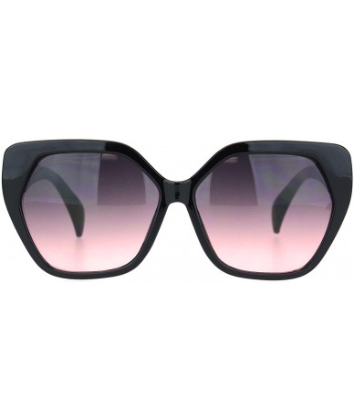 Butterfly Womens Mod Plastic Squared Butterfly Chic Sunglasses - Black Gradient Pink - CC18MGR9IZU $19.26