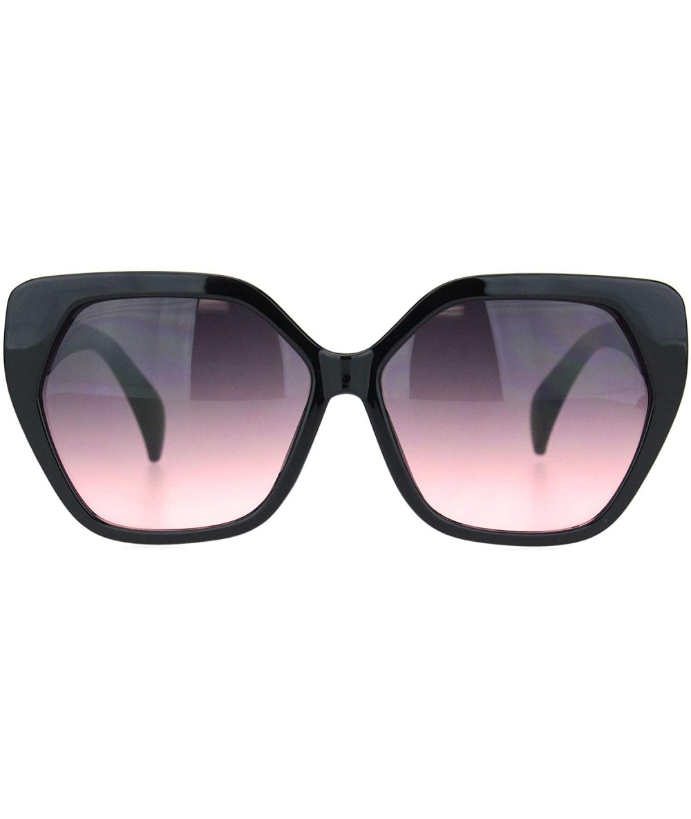 Butterfly Womens Mod Plastic Squared Butterfly Chic Sunglasses - Black Gradient Pink - CC18MGR9IZU $19.26