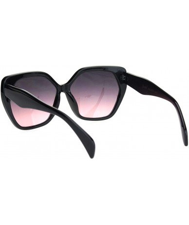 Butterfly Womens Mod Plastic Squared Butterfly Chic Sunglasses - Black Gradient Pink - CC18MGR9IZU $19.26