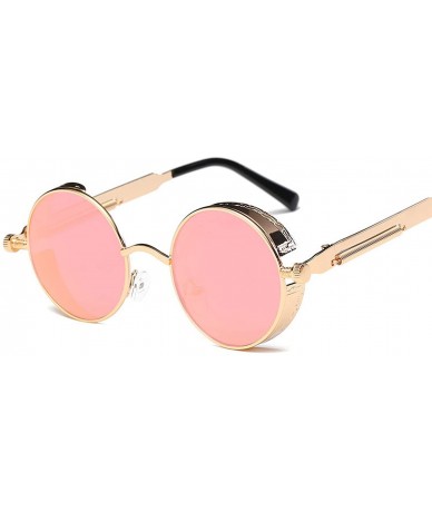 Oval Metal Round Steampunk Sunglasses Men Women Fashion Glasses Er Retro Frame Vintage UV400 - 6 - C0199CR09K5 $51.67