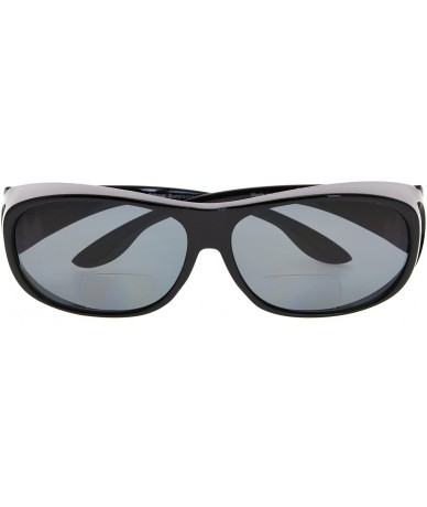 Oval Polarized Bifocal Sunglasses to Wear Over Regular Glasses for Women Men Readers - Grey - CU18CNXUCG8 $47.19