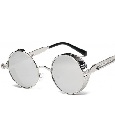 Oval Metal Round Steampunk Sunglasses Men Women Fashion Glasses Er Retro Frame Vintage UV400 - 6 - C0199CR09K5 $51.67