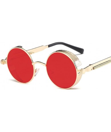 Oval Metal Round Steampunk Sunglasses Men Women Fashion Glasses Er Retro Frame Vintage UV400 - 6 - C0199CR09K5 $51.67