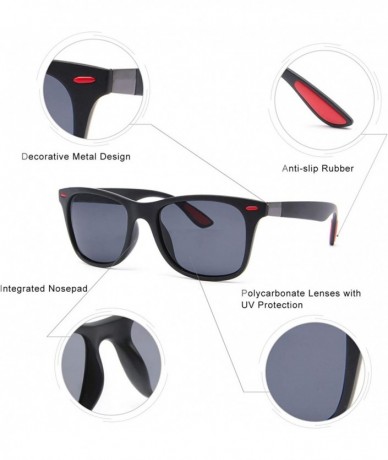 Oval Retro Polarized Sunglasses Lightweight Casual Sport Classic for Men Women UV400 - Black Lens/Black - C818S8TUGTY $17.58