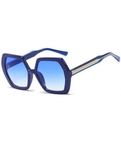 Oval Hexagonal Polarized Sunglasses-Owersized Retro Shade Glasses-Sturdy Metal Frame - C - CM190EDDI0O $61.28