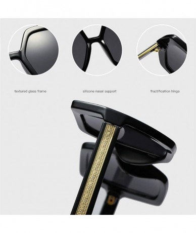 Oval Hexagonal Polarized Sunglasses-Owersized Retro Shade Glasses-Sturdy Metal Frame - C - CM190EDDI0O $61.28