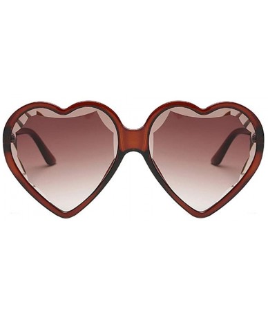 Square Women Man Fashion Vintage Heart Shape Big Frame Sunglasses Unisex Radiation Protection Retro Eyewear - G - CU18SL0ETN8...