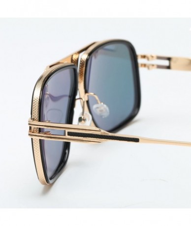 Square Eyewear Womens Men Square Vintage Retro Sunglasses - Gold Frame Rose Gold Lens - CE19358EU75 $26.22