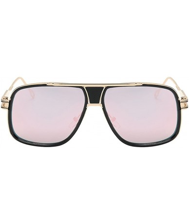 Square Eyewear Womens Men Square Vintage Retro Sunglasses - Gold Frame Rose Gold Lens - CE19358EU75 $26.22