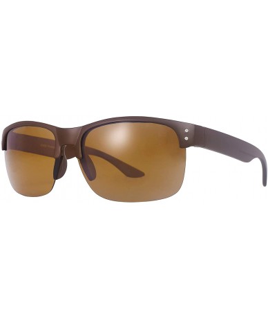 Sport Polarized Sunglasses for Men Women Golfing Driving 8021 - Brown/Brown - CV18TNYXW96 $16.88