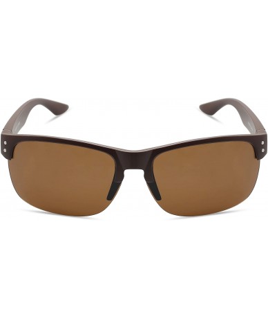 Sport Polarized Sunglasses for Men Women Golfing Driving 8021 - Brown/Brown - CV18TNYXW96 $16.88