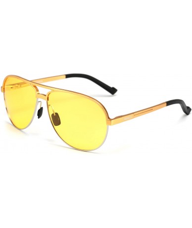 Sport Night Driving Glasses HD Polarized Anti-Glare Lenses Reduced Eye Strain Men Women - Gold-8821-1 - C318G9WLIKA $48.94