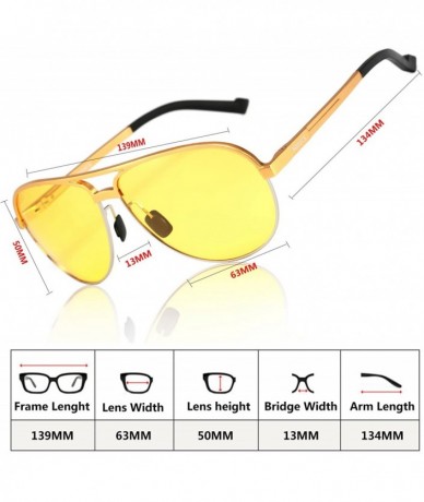 Sport Night Driving Glasses HD Polarized Anti-Glare Lenses Reduced Eye Strain Men Women - Gold-8821-1 - C318G9WLIKA $48.94