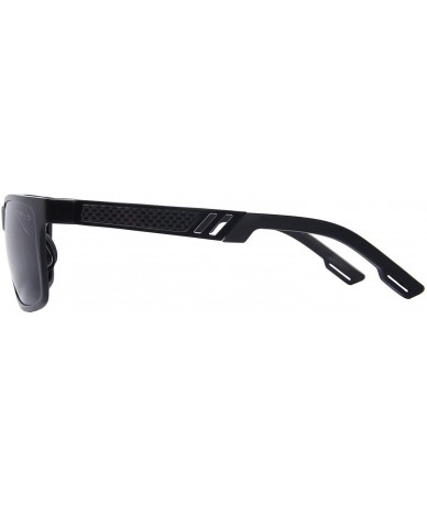 Square 2016 Retro Aluminum Frame Driving Polarized Sunglasses For Men Women S8571 - Black - C912GEN1EHL $39.11