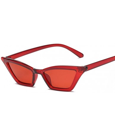 Goggle Women Cat Eyes Sunglasses - Vintage Ladies Square shade Glasses Goggle - Red/Red - C618ET6YHI0 $19.08