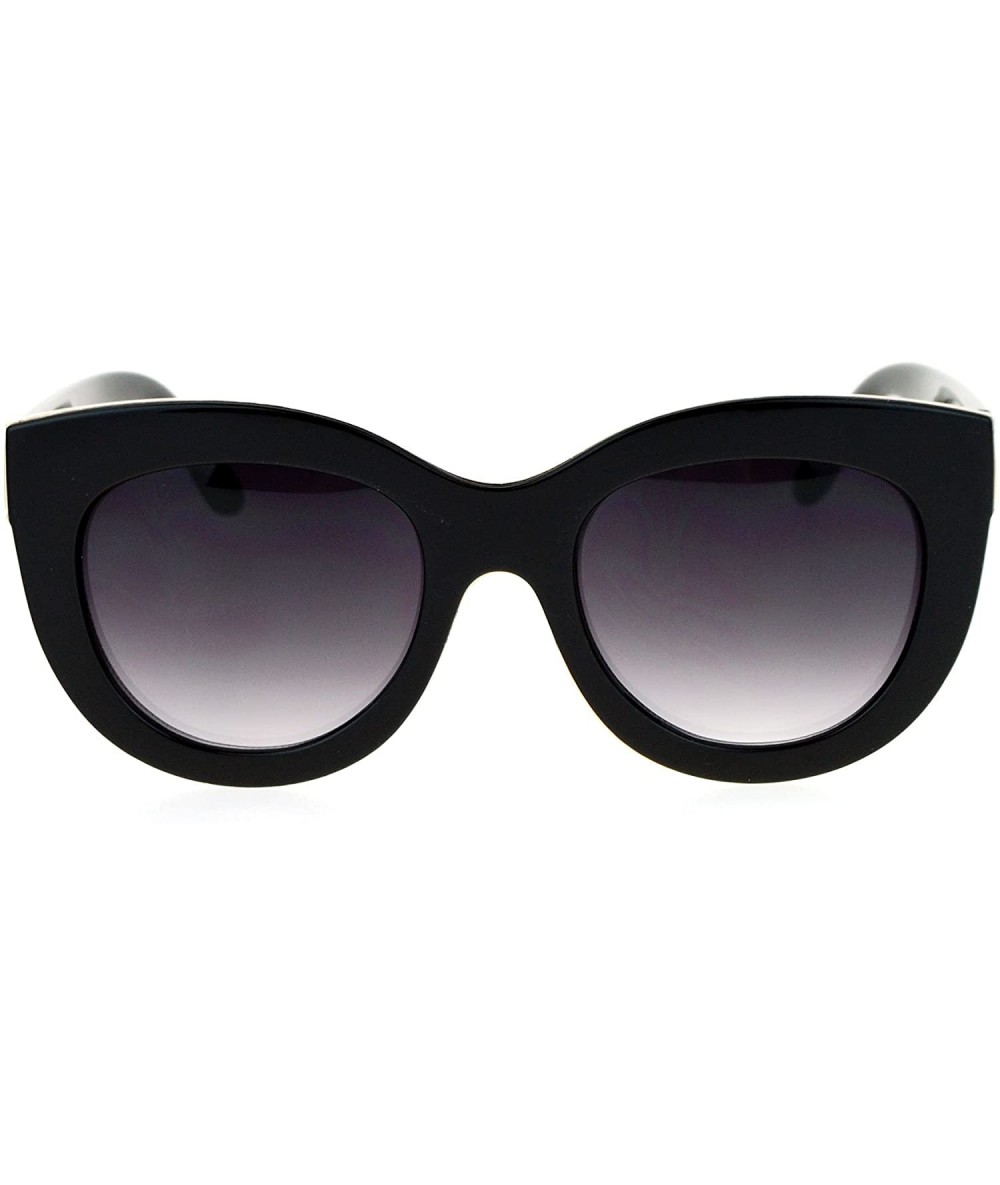 Cat Eye Diva Thick Plastic Oversize Cat Eye Womens Sunglasses - Black Smoke - C812NYFA1F5 $23.90