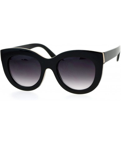 Cat Eye Diva Thick Plastic Oversize Cat Eye Womens Sunglasses - Black Smoke - C812NYFA1F5 $23.90