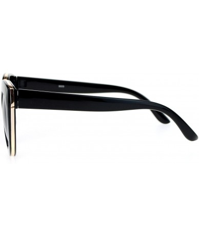 Cat Eye Diva Thick Plastic Oversize Cat Eye Womens Sunglasses - Black Smoke - C812NYFA1F5 $23.90