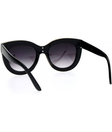 Cat Eye Diva Thick Plastic Oversize Cat Eye Womens Sunglasses - Black Smoke - C812NYFA1F5 $23.90