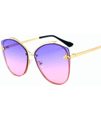 Aviator Frameless Sunglasses for Women Men Occident Sunglasses Wild Cute Bee Sun Glasses - 5 - C918TZL9M8A $34.79