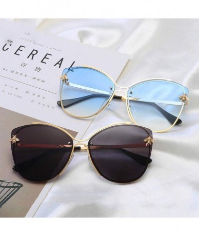 Aviator Frameless Sunglasses for Women Men Occident Sunglasses Wild Cute Bee Sun Glasses - 5 - C918TZL9M8A $34.79