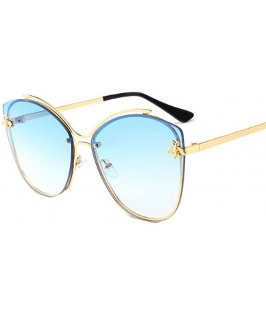 Aviator Frameless Sunglasses for Women Men Occident Sunglasses Wild Cute Bee Sun Glasses - 5 - C918TZL9M8A $34.79