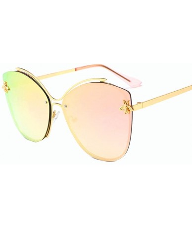 Aviator Frameless Sunglasses for Women Men Occident Sunglasses Wild Cute Bee Sun Glasses - 5 - C918TZL9M8A $34.79