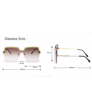 Sport Fashion Frameless Handmade Chain Sunglasses Ocean Piece Metal Frame Glasses - 3 - CW190R047S5 $65.00