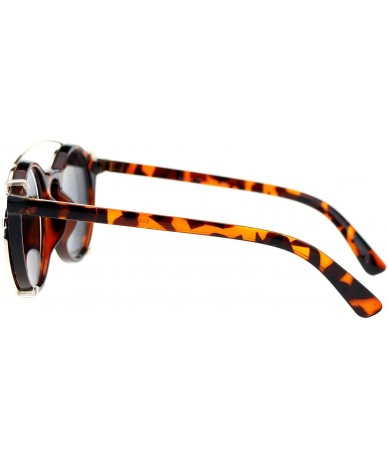 Round Circle Round Keyhole Glasses Sunglasses with Detachable Mirrored Lens Clip On - Tortoise Orange - CZ11ZFVX823 $18.79