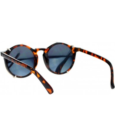 Round Circle Round Keyhole Glasses Sunglasses with Detachable Mirrored Lens Clip On - Tortoise Orange - CZ11ZFVX823 $18.79