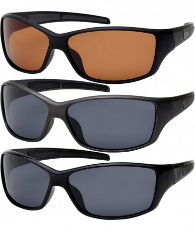 Wrap Sports Wrap Sunglasses with Polarized Lens 570086MMT-P - Black - CG12JP3LBMP $24.87