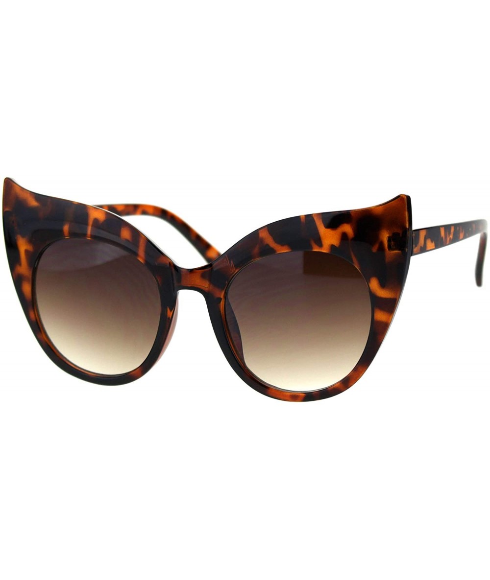 Butterfly Womens Bat Shape Sunglasses Oversized Cateye Butterfly Fashion UV 400 - Tortoise (Brown) - CH18Z8N9G4W $21.71