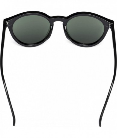 Round Fashion Small Round Women Nylon Sunglasses 100% UV protection - Black - CC18XUM4T8G $34.75