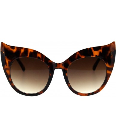 Butterfly Womens Bat Shape Sunglasses Oversized Cateye Butterfly Fashion UV 400 - Tortoise (Brown) - CH18Z8N9G4W $21.71