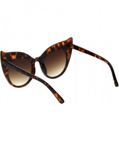 Butterfly Womens Bat Shape Sunglasses Oversized Cateye Butterfly Fashion UV 400 - Tortoise (Brown) - CH18Z8N9G4W $21.71