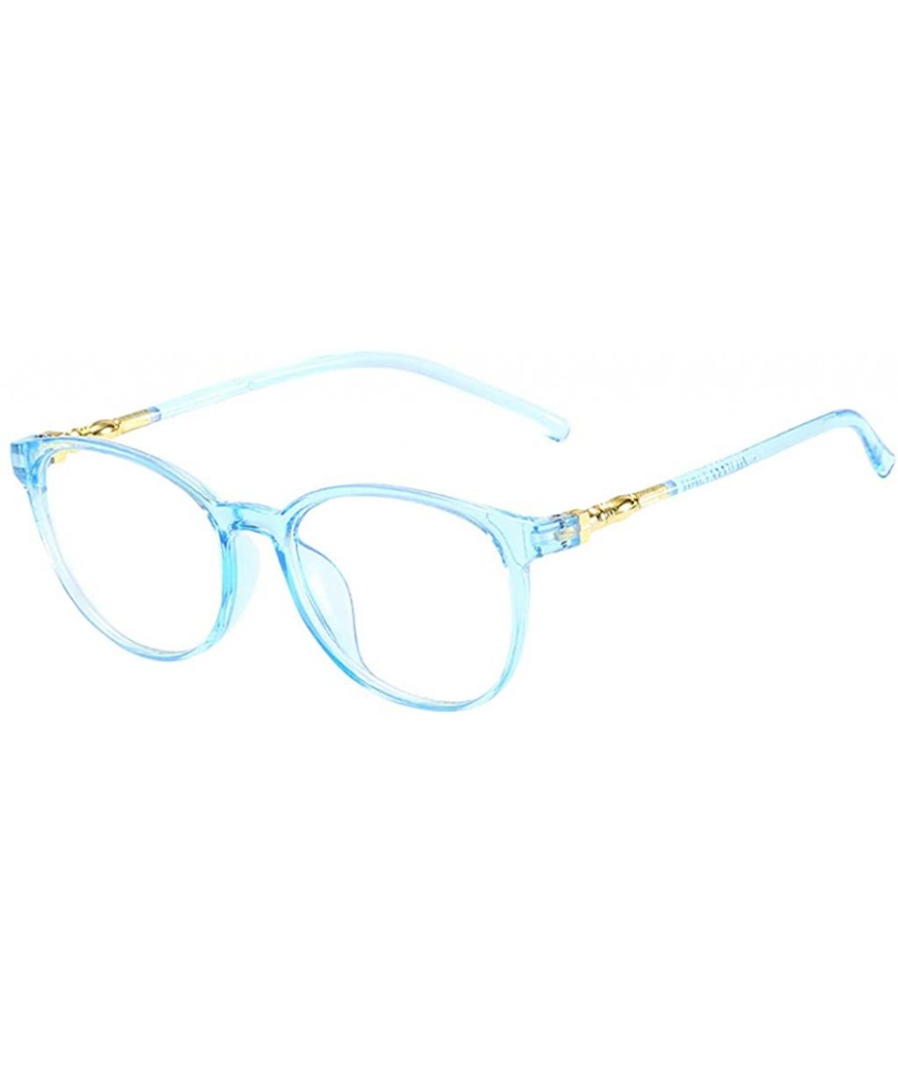 Aviator Trendy Unisex Stylish Square Non-Prescription Eyeglasses Glasses Clear Lens Eyewears - Blue - CA196EY6IDD $14.54