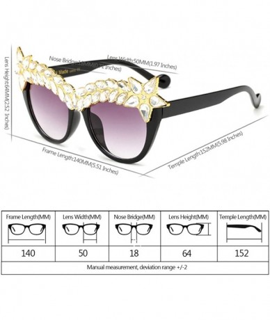 Oversized Womens Luxury Diamond Decorated Sunglasses UV400 Retro Eyeglasses - Style 02 - CP18GWSAY3R $24.34