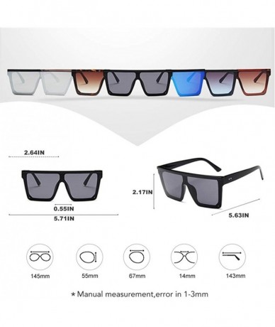 Square Square Oversized Sunglasses for Women and Men Driving Travel Glasses Trend Colorful Sunshade - CQ19843WWXI $20.84