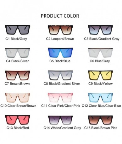 Square Square Oversized Sunglasses for Women and Men Driving Travel Glasses Trend Colorful Sunshade - CQ19843WWXI $20.84