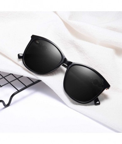 Rimless Classic Oversized Polarized Women Sunglasses UV400 Pearl Eyeglasses BL062 - Black Frame Grey Lens - CE18MGYQ5N7 $18.40