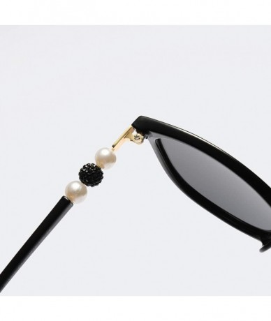 Rimless Classic Oversized Polarized Women Sunglasses UV400 Pearl Eyeglasses BL062 - Black Frame Grey Lens - CE18MGYQ5N7 $18.40