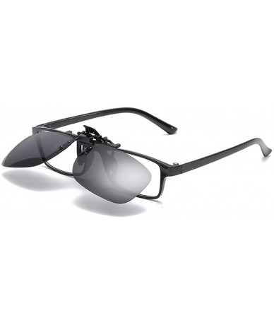 Rectangular Mens Womens Fashion Clip-on Flip-up Polarized Driving Fishing Rectangular Sunglasses - C1 - CH18TINUWYA $19.59